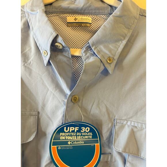 NWT Mens Columbia PFG Bahama II Long Sleeve Shirt Fishing Outdoors Light Blue XL - Picture 4 of 8